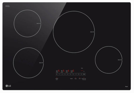 30 INCH LG CBIH3013BE Induction Cooktop * NEW Open Box *  Cooktop 4 Elements, ThinQ, 4.3kW Power Element,  Smooth Touch Glass Controls, Simmer, Automatic Cookware Detection,  Energy Star , Black Glass Top , Child Lock