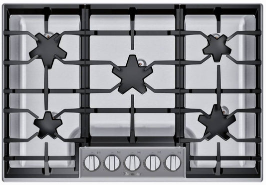 30 INCH Thermador Masterpiece Series SGSP305TS  Gas Cooktop 5 Sealed Burners,  Continuous Grates,  Patented Star Burners, Quick Clean Base,  Raised Pedestal Burner,  Star-K , Stainless Steel .* New Open Box *