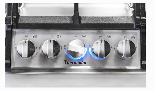 36 INCH Thermador Masterpiece Series  SGSXP365TS  Gas Cooktop 5 Sealed Burners, Continuous Grates, Patented Star Burner, Quick Clean Base, ExtraLow, Illuminated Knobs, Stainless Steel  * New Open Box *