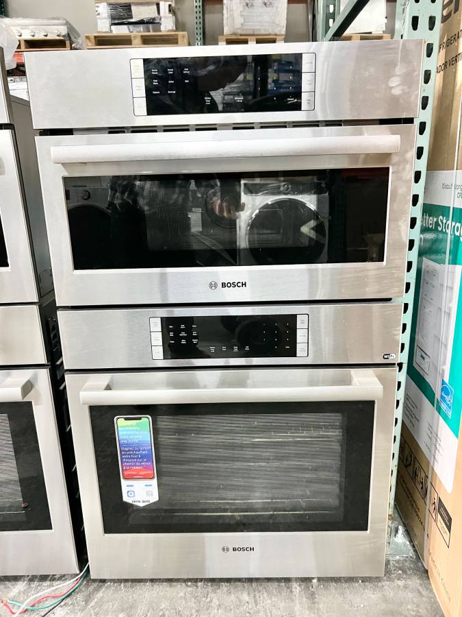 30 INCH Bosch 800 Series HBL87M53UC Double Combination Smart Electric Wall Oven with 6.2 cu. ft. Total Capacity, Home Connect, 10 Auto Sensor Cooking Programs, New Open Box , Self-Clean