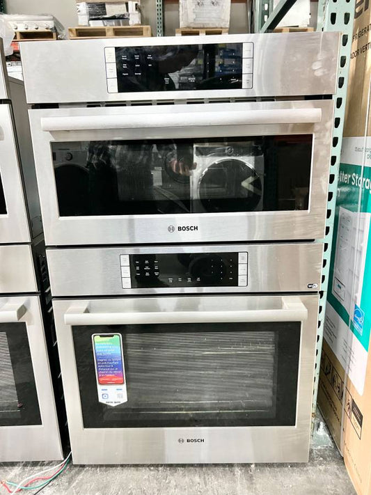 30 INCH Bosch 800 Series  HBL87M53UC Double Combination Smart Electric Wall Oven with 6.2 cu. ft. Total Capacity, Home Connect, 10 Auto Sensor Cooking Programs, New Open Box ,  Self-Clean