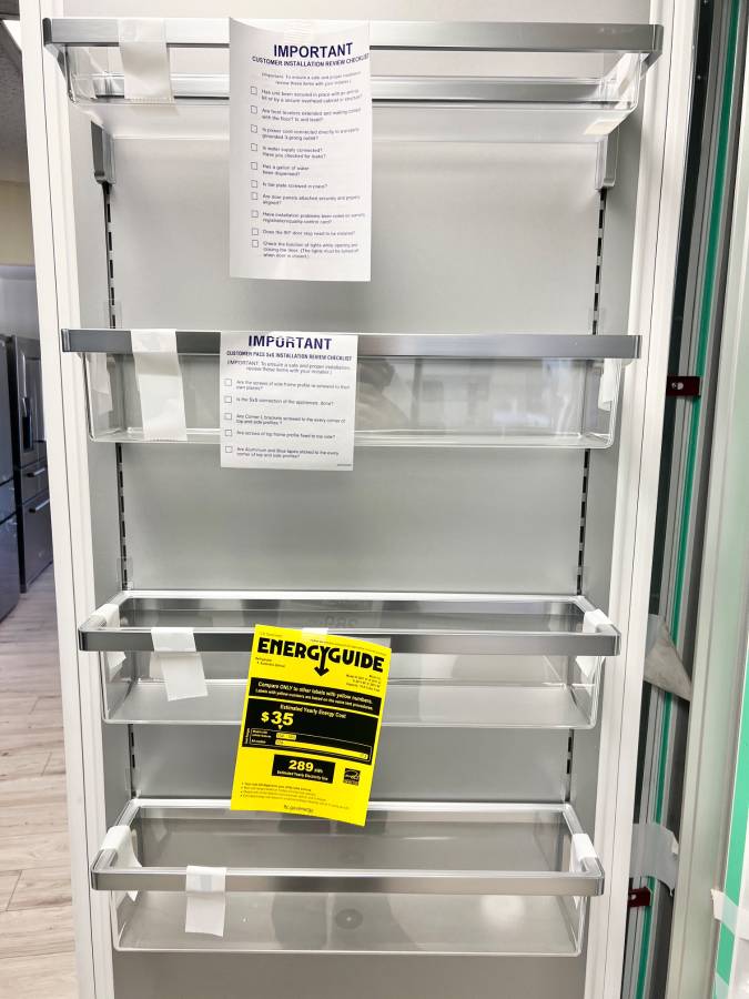 30 INCH Miele BUILT IN K2811SF Refrigerator Column ,ENERGY STAR * New Open Box * 16.8 Cu. Ft. Capacity, WIFI, Push 2 open, MaxLoad Hinge, Sabbath, Active AirClean Filter, ENERGY STAR Stainless Steel, Left Hinge .