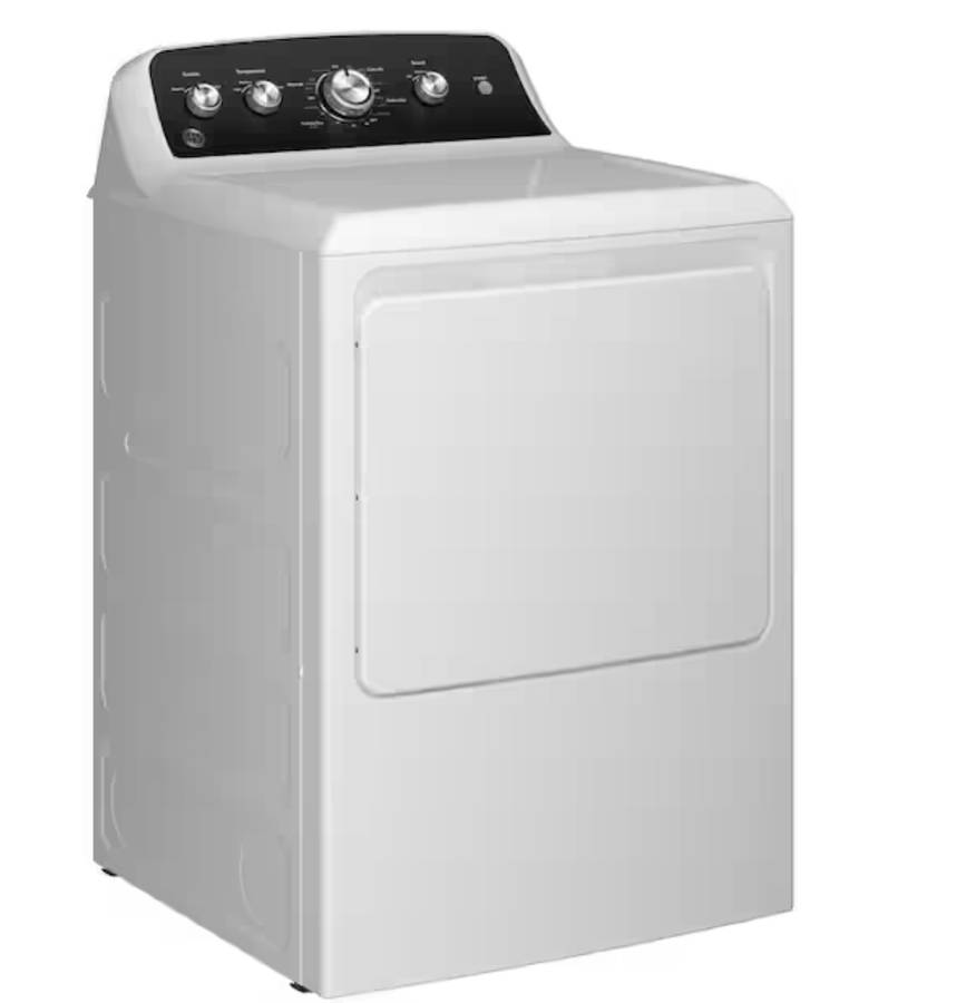 27 INCH GE GTD48EASWWB Front Load Electric Dryer 7.2 cu ft * New Open Box * Auto Dry, Powerful Venting, Large Diffuser, Aluminized Drum, Reversible Dryer Door, Shallow Depth Design Up Front Lint Filter , White