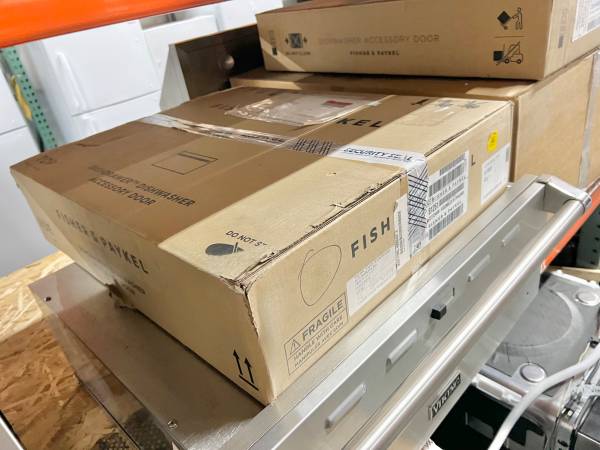 Fisher & Paykel ADDD24DTN DishDrawer Stainless Panel Handles Included ,Contemporary Stainless Steel Accessory Door for DD24DTI9 N DOUBLE TALL DISHDRAWER , HANDLES INCLUDED. , New Open Box