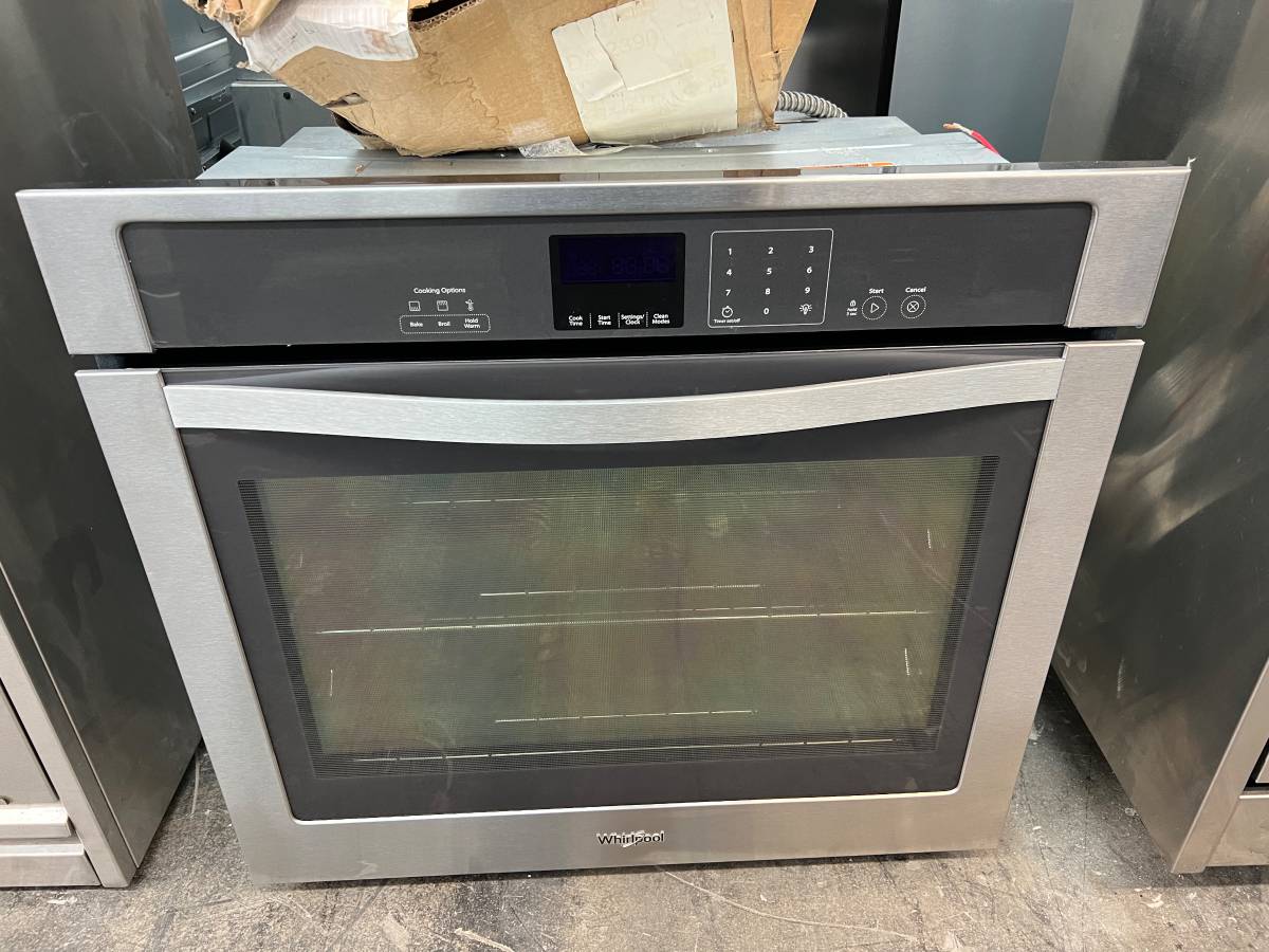 30 INCH Whirlpool WOS51EC0AS Single Wall Oven * New Open Box * Stainless Steel , Self Clean , 5 Cu FT , Under counter or Wall Mount , 40 AMP , 3600 Watts