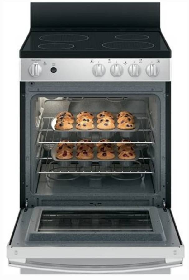 24 INCH GE JAS640RMSS Electric Range Smooth Glasstop * New Open Box * Freestanding Electric Range 4 Elements, Glasstop, Stainless Steel