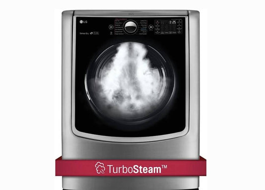 29 INCH LG Turbo Steam Series  DLGX9001V Gas Smart Dryer 9.0 Cu. Ft., Turbo Steam, Thin Q, Flow Sense Duct Clogging Indicator, Never Rust Stainless Steel Drum, Sensor Dry, 14 Dryer Programs, Child Lock, CSA Graphite Steel * New Open Box