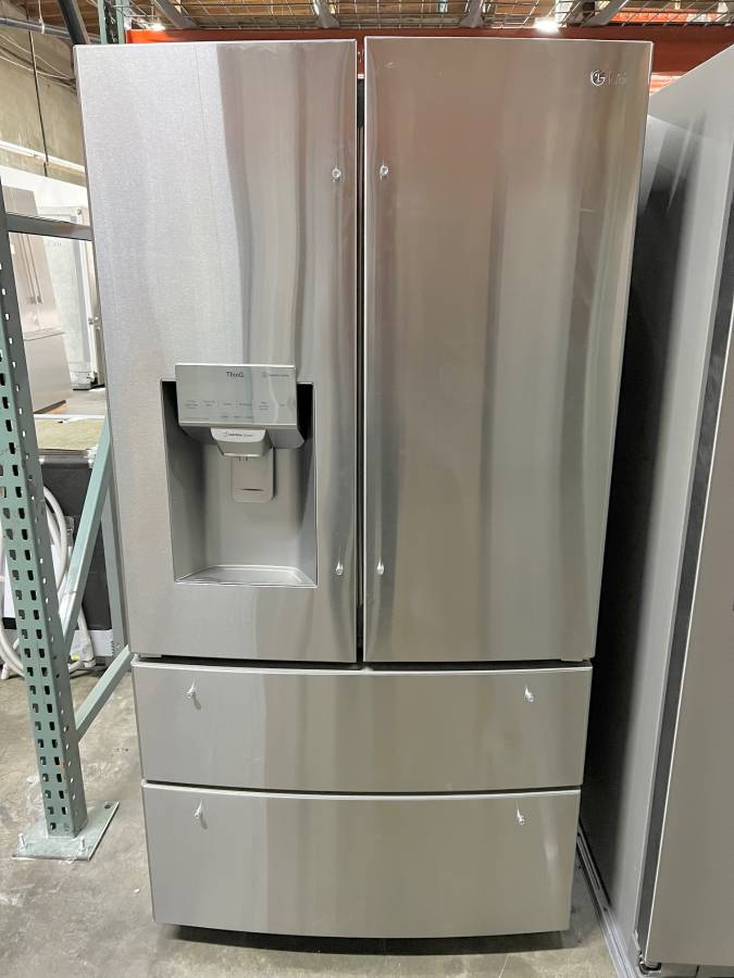 36 INCH LG LMXS28626S 4-Door French Door Refrigerator * New Open Box  27.8 cu. ft.,  PrintProof Finish, Smart Cooling System,  Slim Space Plus Ice System, ENERGY STAR  Stainless Steel