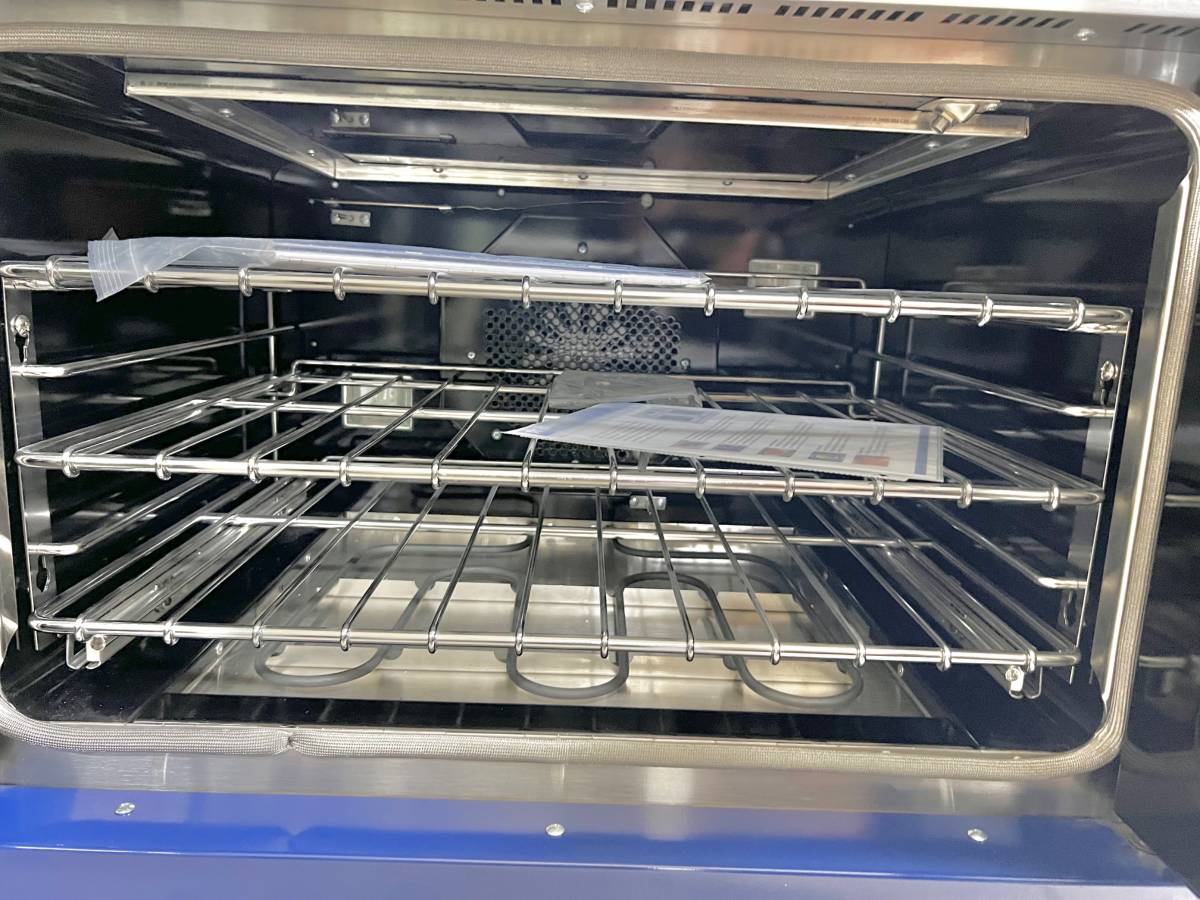 BlueStar BSEWO30ECSD 30 Inch Single French Door Wall Convection Oven * New Open Box Self-Clean, 12 Cooking Modes, Temperature Probe, Baking Stone, French Door Swing and Sabbath Mode , Blue .