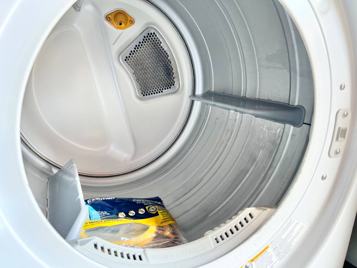 27 INCH LG Steam Dryer DLGX3371W  7.4 cu. ft. Gas Dryer White , Used Condition