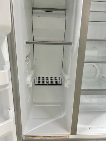 36 Inch Whirlpool Side by Side Refrigerator New Open Box *Refrigerator 24.55 Cu. Ft. , Can Caddy, Frameless Glass Shelves, External Ice and Water Dispenser, EveryDrop Water Filtration, ADA Fingerprint Resistant Stainless Steel
