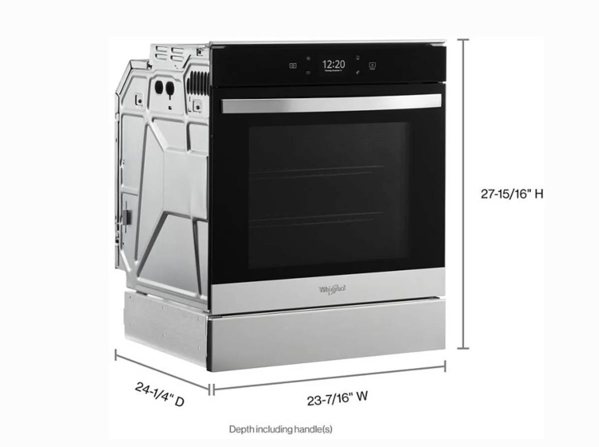 Whirlpool WOS52ES4MZ 24 Inch Single Smart Electric Wall Oven * New Open Box * Stainless Steel , True Convection , Frozen Bake, Self Clean , Remote Start , Hidden Bake Element , Control Lock , Wi-Fi