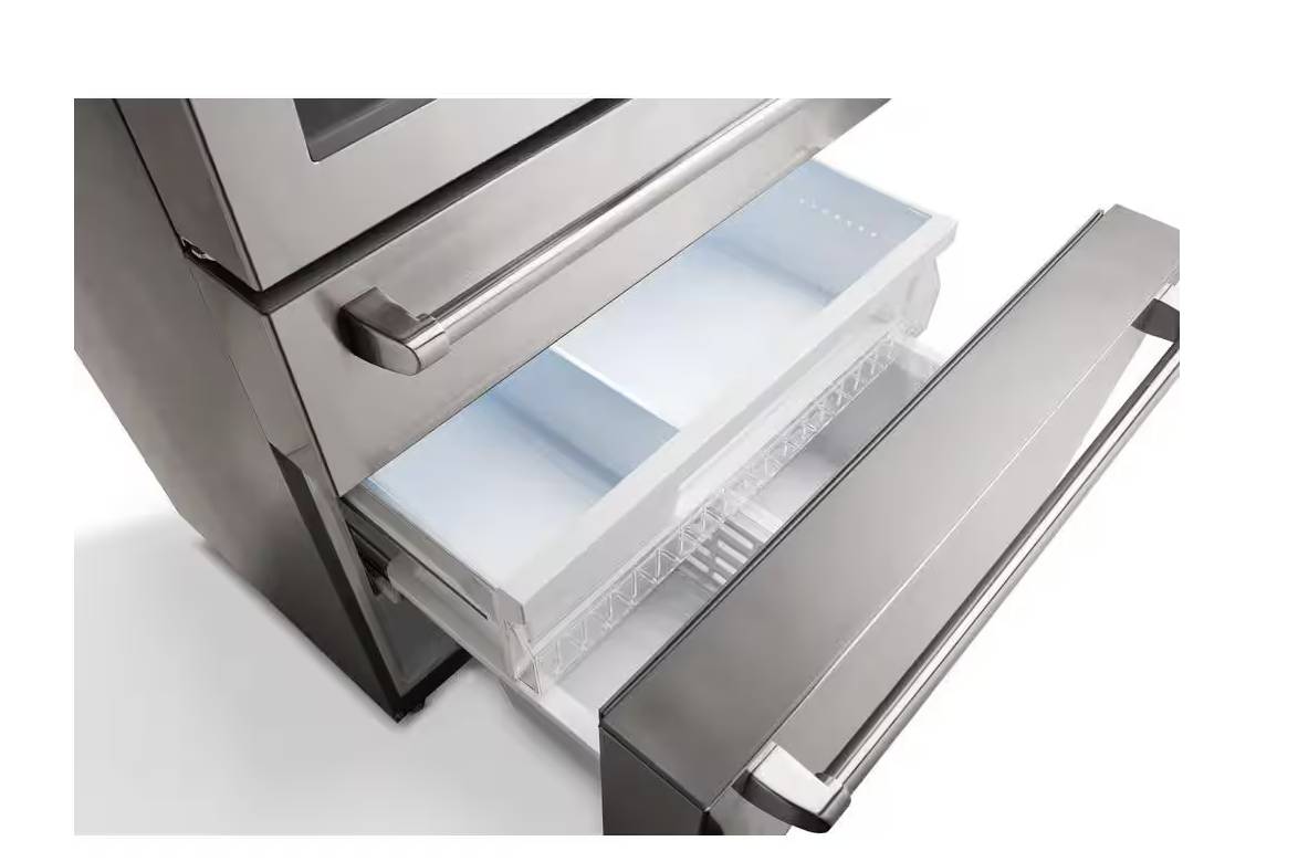 36 INCH Thor Kitchen TRF3601FD Counter Depth French Door Refrigerator * New Open Box  21.6 cu.ft., Ice Water Dispenser, Counter Depth, Triple-Tech Cooling System, Crisper Drawers, Super Freezing and Cooling Function, ENERGY STAR