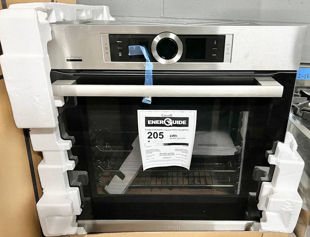 24 INCH Bosch 500 Series HBE5452UC Single Electric Wall Oven * NEW Open Box ,Home Connect, European Convection, ecoClean, 11 Cooking Modes, Fast Pre-Heat, Kitchen Timer, 2.5 cu. ft. , Stainless Steel .