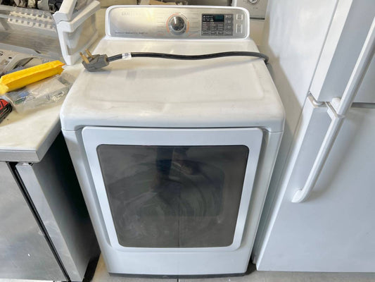 27 INCH Samsung DVE50M7450W Electric Dryer  ,Multi-Steam, Wrinkle Prevent Option, Sensor Dry, 11 Dry Cycles, Smart Care, 4-Way Venting, Eco Dry, Reversible Door 7.4 cu. ft. , White