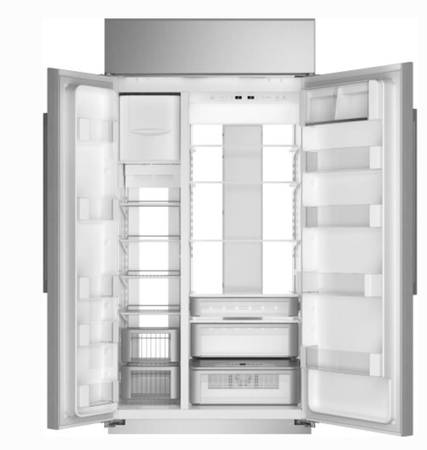 48 INCH GE Monogram ZISS480NNKSS Built-In Side by Side Refrigerator * New Open Box * Smart Counter Depth Built-In Side by Side Refrigerator 29.5 Cu. Ft. , Ice Maker, Stainless Steel .