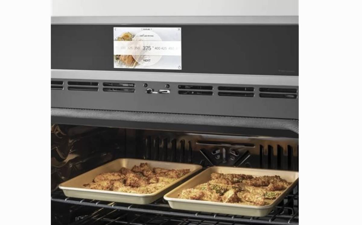 30 Inch GE Cafe CTD70DP2NS1 Double Wall Convection Oven * New Open Box * 10 Cu. Ft. , True European Convection Oven, Self-Clean, Steam Clean Option, Hot-Air Frying, Keep Warm, Proof, Precision Cooking Modes, UL Listed .