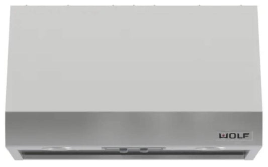 30 INCH Wolf  PW302418 Wall Mount Canopy Range Hood Infinite-Speed Blower Control, Automatic Heat Sentry, Baffle Filters, 24 Inch Depth Recessed Easy-Access Controls , New Open Box Stainless Steel