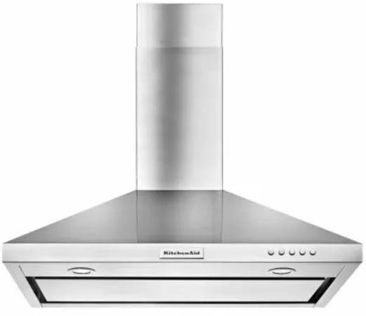 30 INCH KitchenAid  KVWB400DSS Wall Mount Canopy Hood 400 CFM Blower Included , 3-Speed Fan, Removable Filters, Perimeter Ventilation, LED Task Lights, 65,000 BTU Rating, Easy In-line Conversion