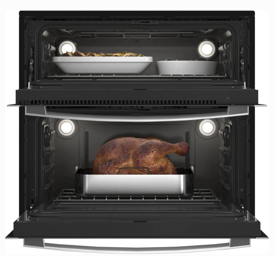 30 INCH GE Profile PTS9200SNSS Double Wall Oven Convection * New Open Box * Twin Flex 5.0 Cu. Ft., True European Convection Precise Air, Self-Clean Steam Clean Option, Proof Mode, Temperature Probe, Star-K , Stainless Steel .