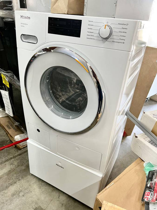 Miele  WXF660WCS 24 Inch Front Load Smart Washer with 2.26 Cu. Ft. Capacity, Honeycomb™ Drum, TwinDos Automatic Detergent Dispensing, Direct Sensor User Interface, WiFiConn@ct, Add Laundry, Sanitize, and SoftSteam Option