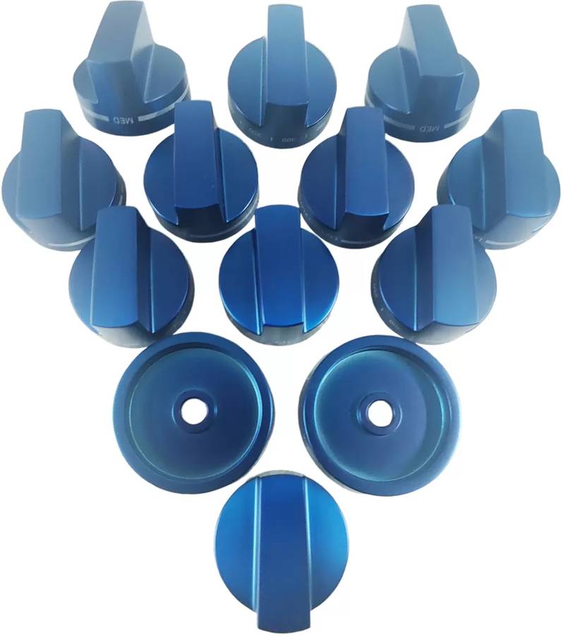 48 Inch Thermador Pro HARMONY Knob KIT PARKB48DHY Blue Knob Set 11 Knobs,2 Knob Bases * New Open Box * Blue