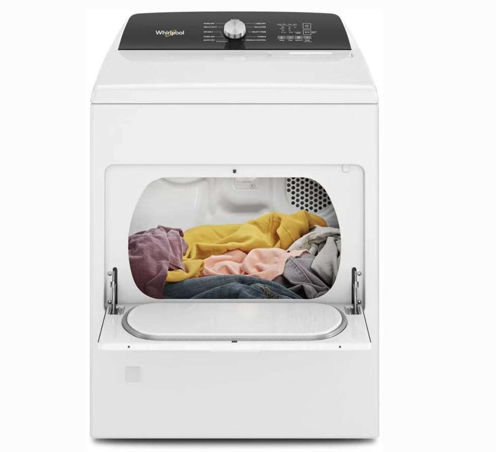 29 INCH Whirlpool WGD5010LW Gas Dryer 7.0 cu. * New Open Box * White Interior Light, 11 Dryer Programs, Moisture Sensing, Timed Dry, Wrinkle Shield, Air Only Cycle, Quick Dry, Static Reduce Option, End of Cycle Signal