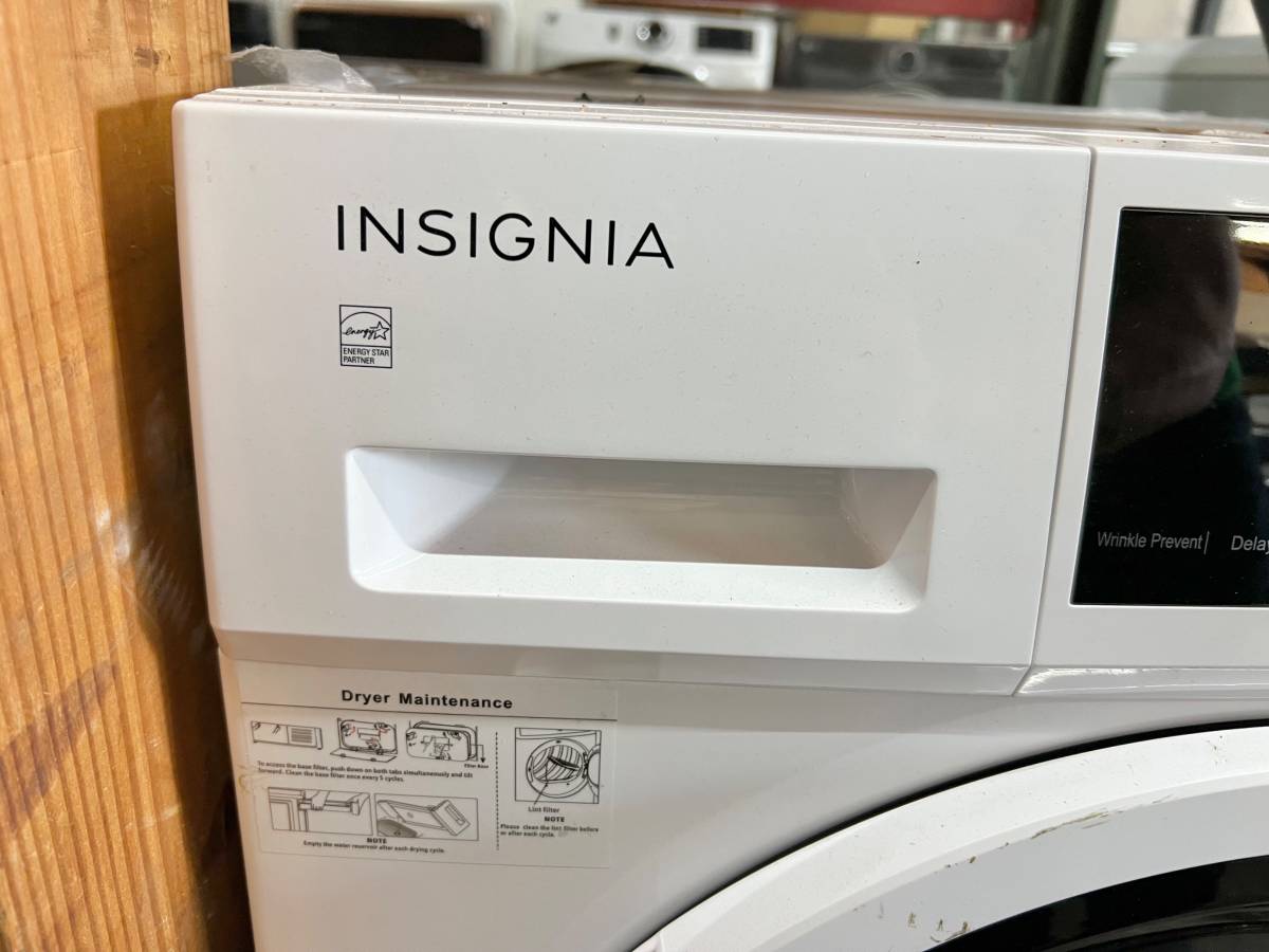 24 INCH Insignia 4.4 Cu. Ft. Stackable Electric Dryer Ventless *New Open Box * White , 16 Cycle , Ventless , Energy Star Certified , Damp Dry Signal , LCD Screen with Knob , 4.4 CU FT ,