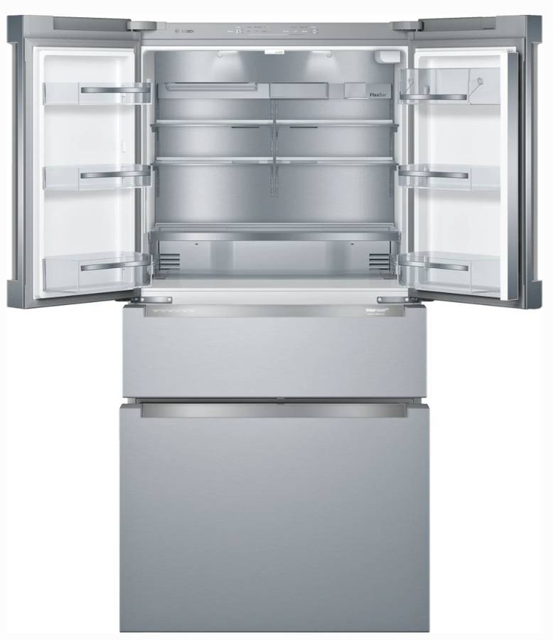 36 INCH Bosch 800 Series B36CL80ENS Counter Depth French Door Refrigerator 20.5 Cu. Ft. Dual Freezer Drawers, Ice,  Touch , Recessed LED Light, Dual Evaporators, * New Open Box * Humidity-Controlled Drawers, Recessed Handle , Stainless Steel .