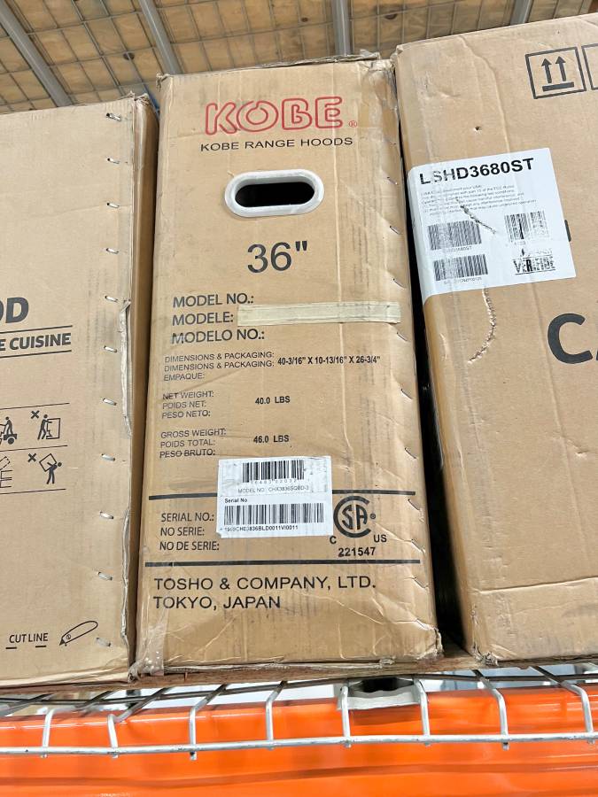 36 INCH KOBE 400 CFM Ductless Under Cabinet Range Hood * New Open Box * CHX3836SQBD3 , Stainless Steel