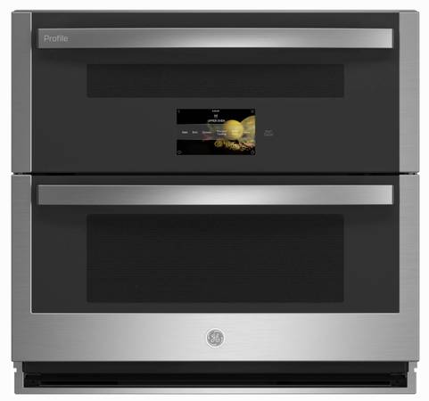30 INCH GE Profile PTS9200SNSS Double Wall Oven Convection * New Open Box * Twin Flex 5.0 Cu. Ft., True European Convection Precise Air, Self-Clean Steam Clean Option, Proof Mode, Temperature Probe, Star-K , Stainless Steel .