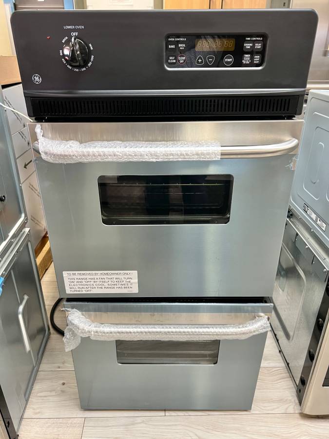 24 INCH GE JRP28SKSS Double Electric Wall Oven * New Open Box * Stainless Steel , Self Clean , Foamless Glass Doors, Interior Oven Light , Electronic Controls ,  Sabbath ,