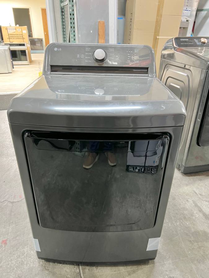 27 INCH LG DLG6101M Ultra Large Gas Dryer with 7.3 cu ft Capacity, Rear Control Sensor Dry, Intelligent Electronic Knobs, Lo Decibel Energy Star * New Open Box *