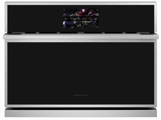 27 INCH GE Monogram Minimalist Series ZSB9121NSS Single Oven * NEW * Open Box Smart Electric 5 in 1 Wall Oven , 1.7 CU Ft  Convection Toasting Warming Proofing  Steam Cook  Sensor Cook , Steam Clean , Defrost  UL , Stainless Steel