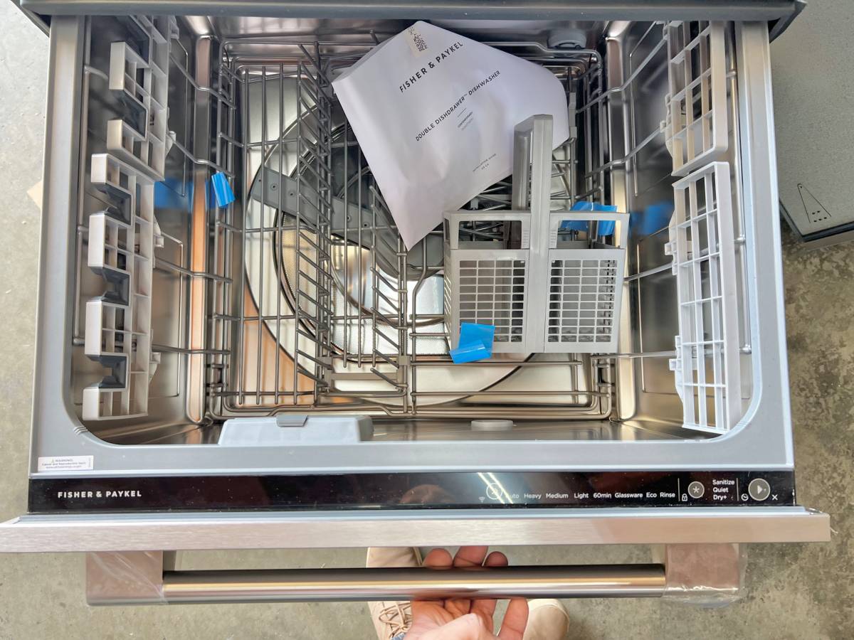 24 INCH Fisher and Paykel Professional Series DD24DTX6PX1 Built-In Smart Double DishDrawer Dishwasher ,44dBA, Tall Top Drawer, Stainless Interior Drawer, Knock to Pause, Sanitize, Energy Star , Stainless Steel * New Open Box
