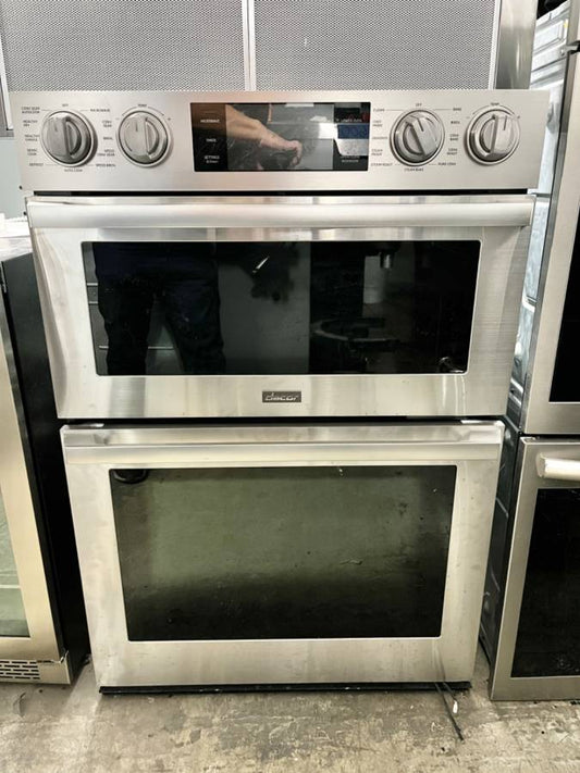 30 INCH Dacor Transitional  DOC30T977DS Double Combination Smart Electric Wall Oven 6.7 cu. ft. Chef Mode, Steam-Assist Oven,Microwave Convection Speed Oven Self-Clean Oven Sabbath , Stainless Steel COMBO . * New Open Box *
