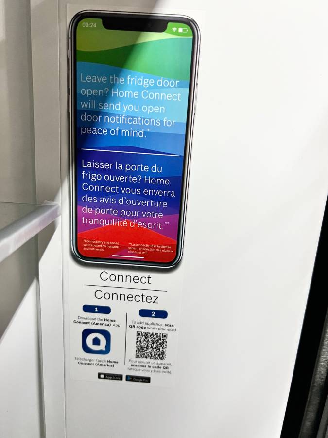 36 INCH Bosch 800 Series B36CT80SNB Smart Counter Depth French Door Refrigerator 21 Cu. Ft., Wi-Fi, Ice Maker, Touch Control Panel, LED, Dual Evaporators, ENERGY STAR Black Stainless, Used Condition