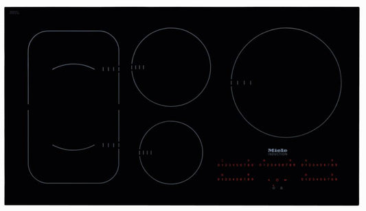 36 INCH Miele KM6375 Induction Cooktop Flush Mounting* NEW * 5 Cooking Zones,  Twin Booster Function, PowerFlex Technology,  Connectivity 2.0 Cooktop Hood Communication Direct Selection Plus Control , Black , Glasstop