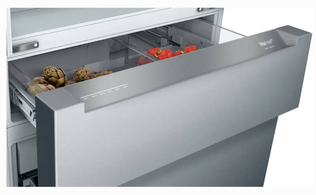 36 INCH Bosch 800 Series B36CL80ENS Counter Depth French Door Refrigerator 20.5 Cu. Ft. Dual Freezer Drawers, Ice, Touch , Recessed LED Light, Dual Evaporators, * New Open Box * Humidity-Controlled Drawers, Recessed Handle , Stainless Steel .