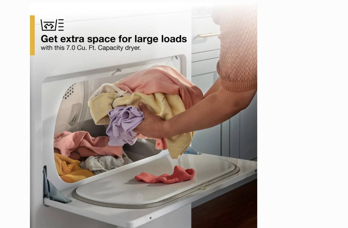 29 INCH Whirlpool WGD5010LW Gas Dryer 7.0 cu. * New Open Box * White Interior Light, 11 Dryer Programs, Moisture Sensing, Timed Dry, Wrinkle Shield, Air Only Cycle, Quick Dry, Static Reduce Option, End of Cycle Signal