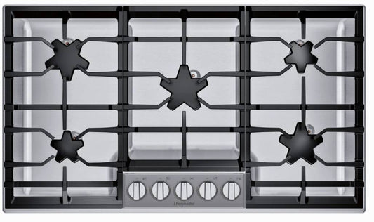 36 INCH Thermador Masterpiece Series  SGSXP365TS  Gas Cooktop 5 Sealed Burners, Continuous Grates, Patented Star Burner, Quick Clean Base, ExtraLow, Illuminated Knobs, Stainless Steel  * New Open Box *