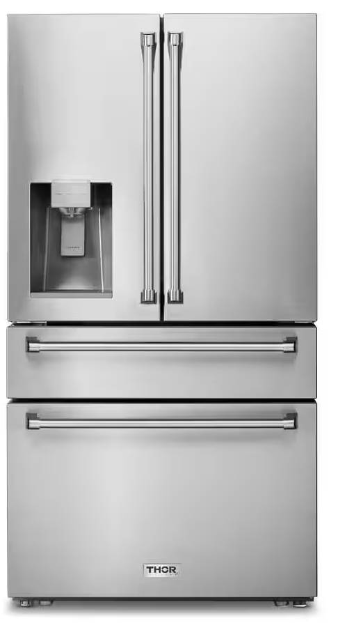 36 INCH Thor Kitchen TRF3601FD Counter Depth French Door Refrigerator * New Open Box  21.6 cu.ft., Ice Water Dispenser, Counter Depth, Triple-Tech Cooling System, Crisper Drawers, Super Freezing and Cooling Function, ENERGY STAR