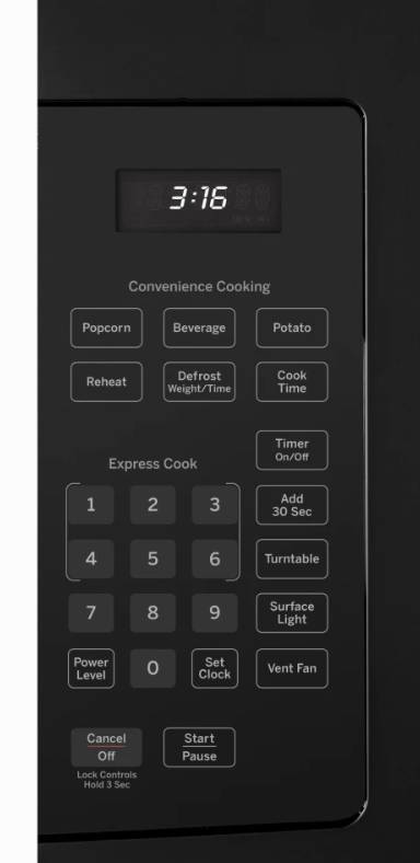 30 INCH GE JVM3160DFBB Over-the-Range Microwave Oven 1.6 cu. 1.6 cu. ft. Capacity, 300 CFM Exhaust Fan, 1,000 Cooking Watts, Auto and Time Defrost and Convenience Cooking Controls, Black . * New Open Box *