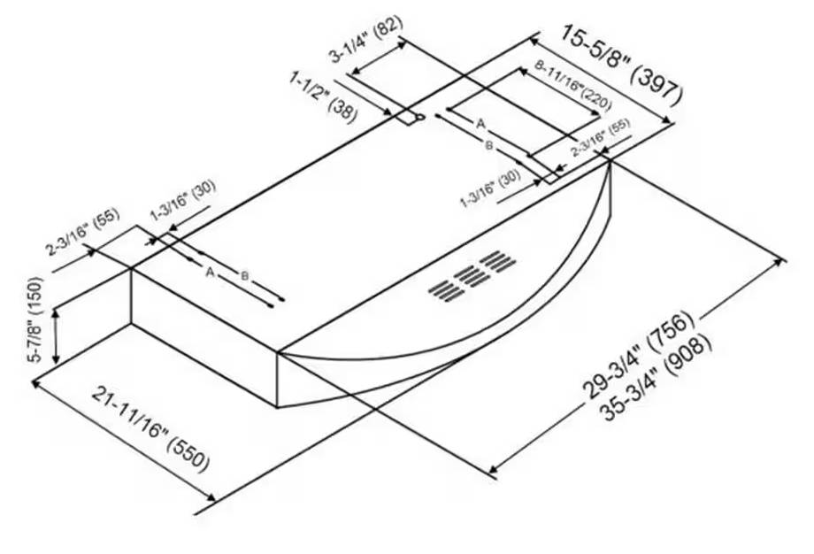 36 INCH KOBE 400 CFM Ductless Under Cabinet Range Hood * New Open Box * CHX3836SQBD3 , Stainless Steel