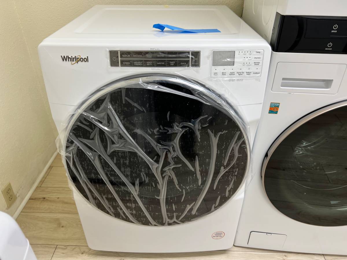 27 INCH Whirlpool WGD8620HW Gas Dryer 7.4 Cu. Ft. Steam * NEW * Open Box 37 Dry Cycles, Steam Refresh Cycle, Sanitize Cycle, Wrinkle Shield Plus Option, ADA Compliant, ENERGY STAR , White .