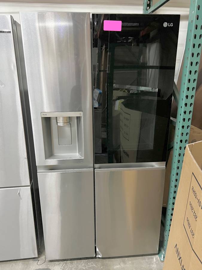 36 INCH LG LRSOS2706S Side by Side Refrigerator  Freestanding Smart  27.1 Cu. Ft.,  Edge-to-Edge Insta View, Dual Ice Maker, UV nano Dispenser,  Cool Guard Panel, ADA Compliant, ENERGY STAR  Print Proof Stainless Steel  * New Open Box *