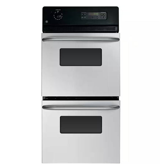24 INCH GE JRP28SKSS Double Electric Wall Oven * New Open Box * Built In Stainless Steel , Clear View Windows , 30 AMP , Self Clean