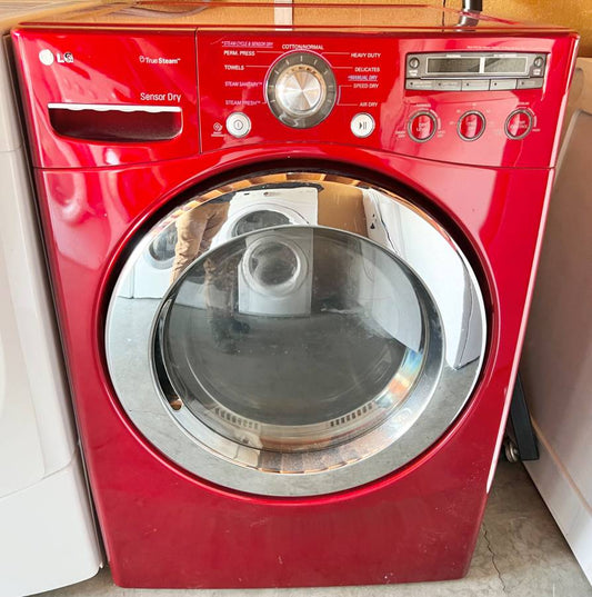 27 INCH RED LG Dryer DLEX2450R Front-Load Electric Dryer RED ,  Used Condition