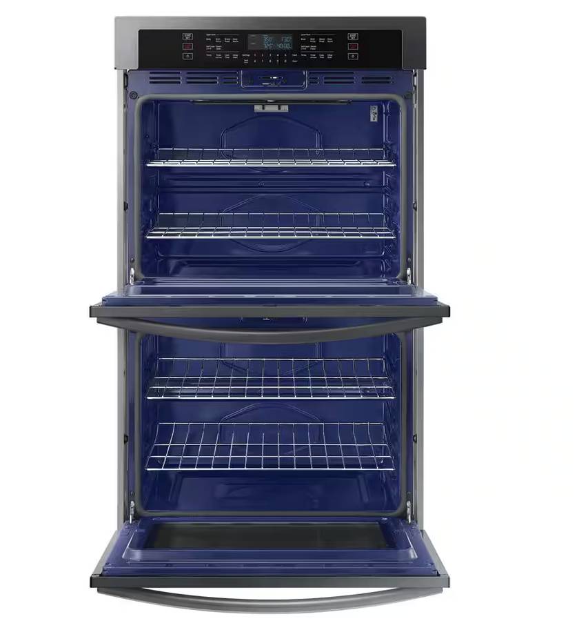 30 INCH Samsung NV51T5511DG Double Wall Oven Black Stainless Steel 10.2 Cu Ft , Wi-Fi , Steam , Self Clean , Broiler , Proofing , Warming Mode, Child Lock , Sabbath Mode, Fingerprint Resistant Black * New Open Box *