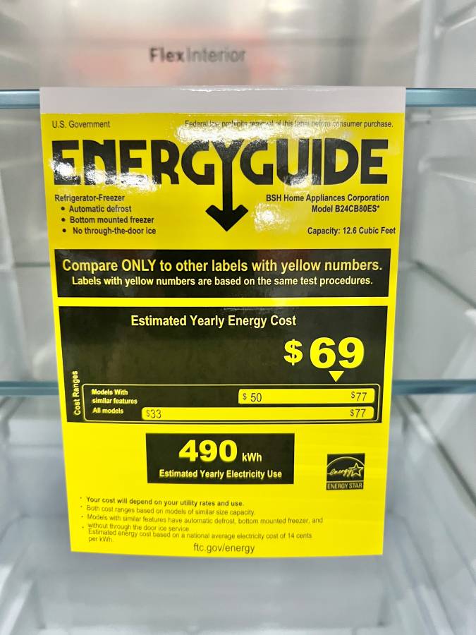 24 INCH Bosch 800 Series B24CB80ESS Freestanding Refrigerator Freezer * New Open Box * Counter Depth Freestanding Bottom Freezer Smart Refrigerator 12.8 cu. ft.  Ice Maker, Internal Water Dispenser , Stainless Steel